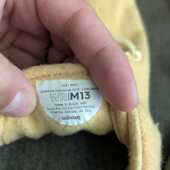 Allbirds Woolrunners Yellow Men size 13 Merino Wool 082025 - Picture 9 of 9